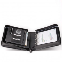 Leather presentation folder for laptop / ring binder made ​​of cowhide 4329
