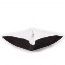 Storage bowl of leather- black/white