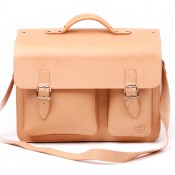 Leather satchel / Shoulder bag fom organic leather 4/166 U