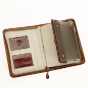 Ledermappe für iPad und Tablet PC aus 1,0 cm dickem Vollrindleder 6061-5