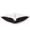 Storage bowl of leather- black/white